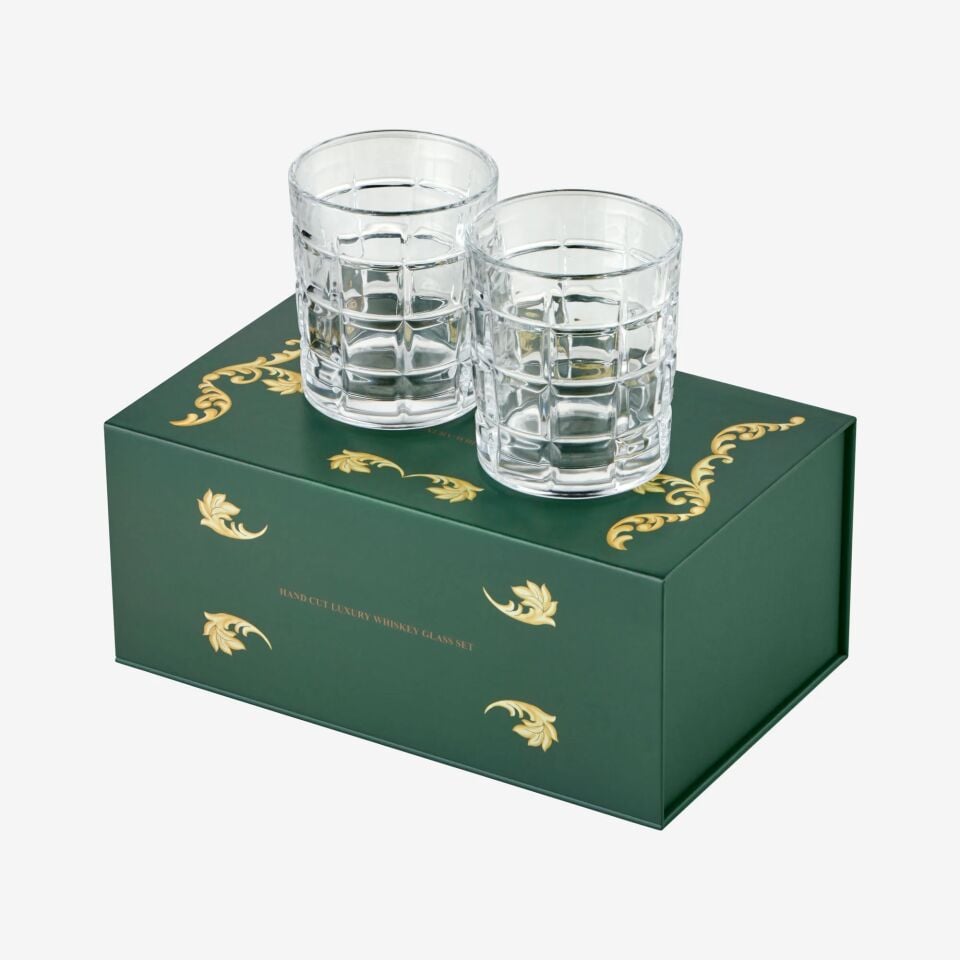 Kristal Kesme 2'li Viski Bardağı 300 ml-CAWGS20217-