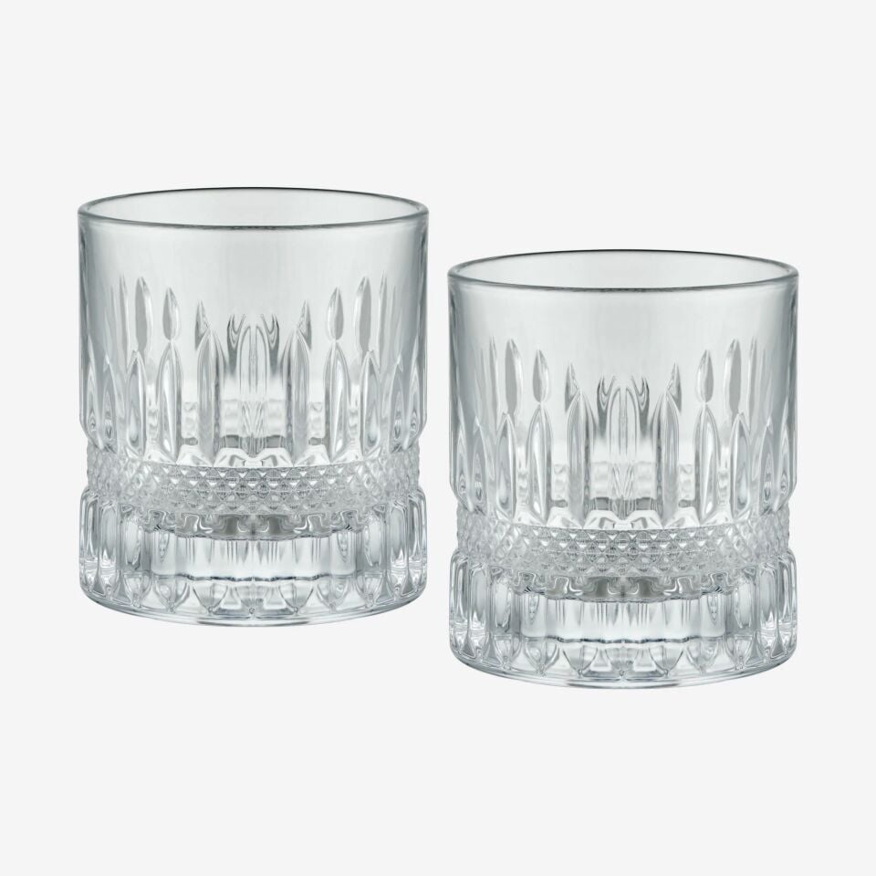 Kristal Kesme 2'li Viski Bardağı 260 ml-CAWGS20949-