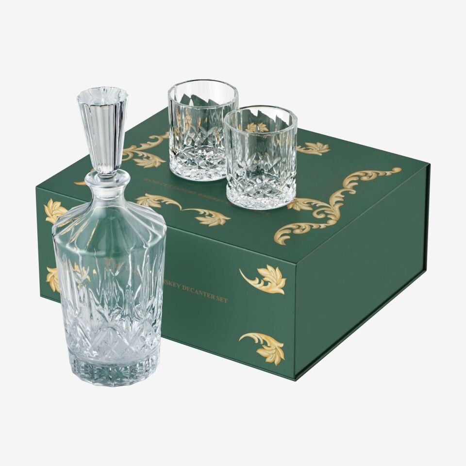 Kristal Kesme 3'lü Viski seti 1.250 ml/300 ml-CAWDS33157-
