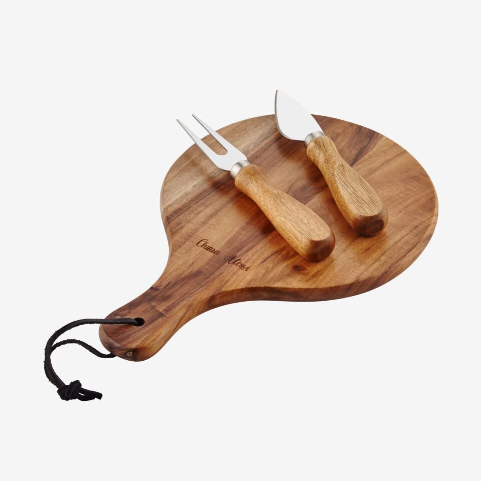 Acacia Elegance Kahverengi Ahşap Peynir Sunum Tabağı CAWCS63224