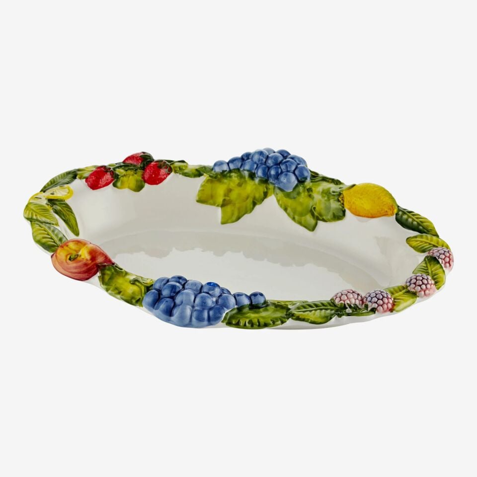 Dolcetto Beyaz Seramik Servis Tabağı 37X28 cm