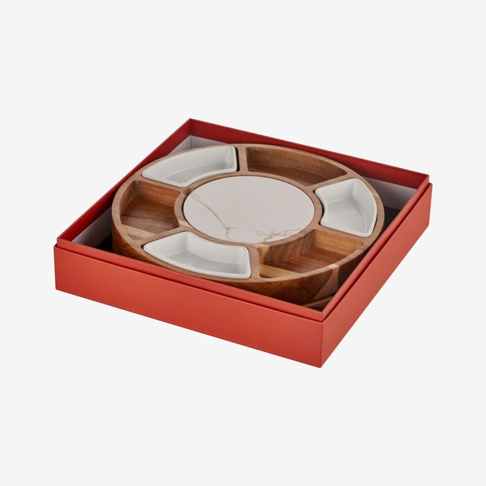 Acacia Elegance Kahverengi Ahşap Peynir Sunum Tabağı CAWCS64031