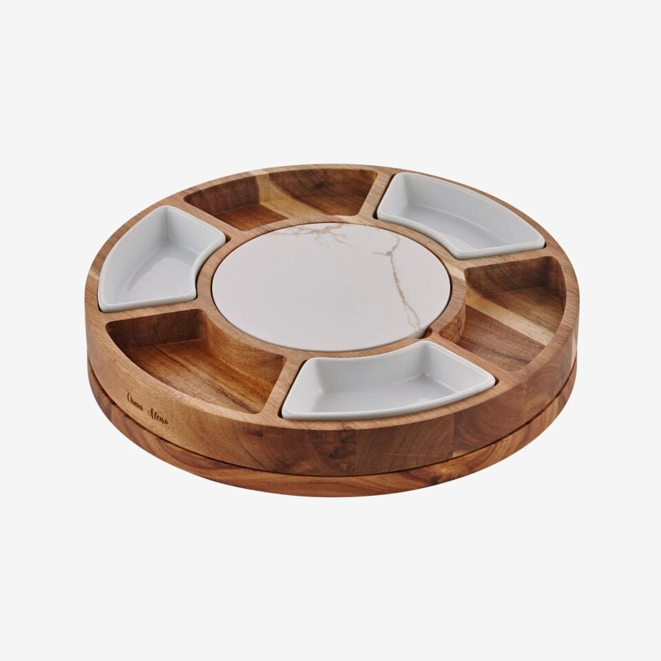 Acacia Elegance Kahverengi Ahşap Peynir Sunum Tabağı CAWCS64031