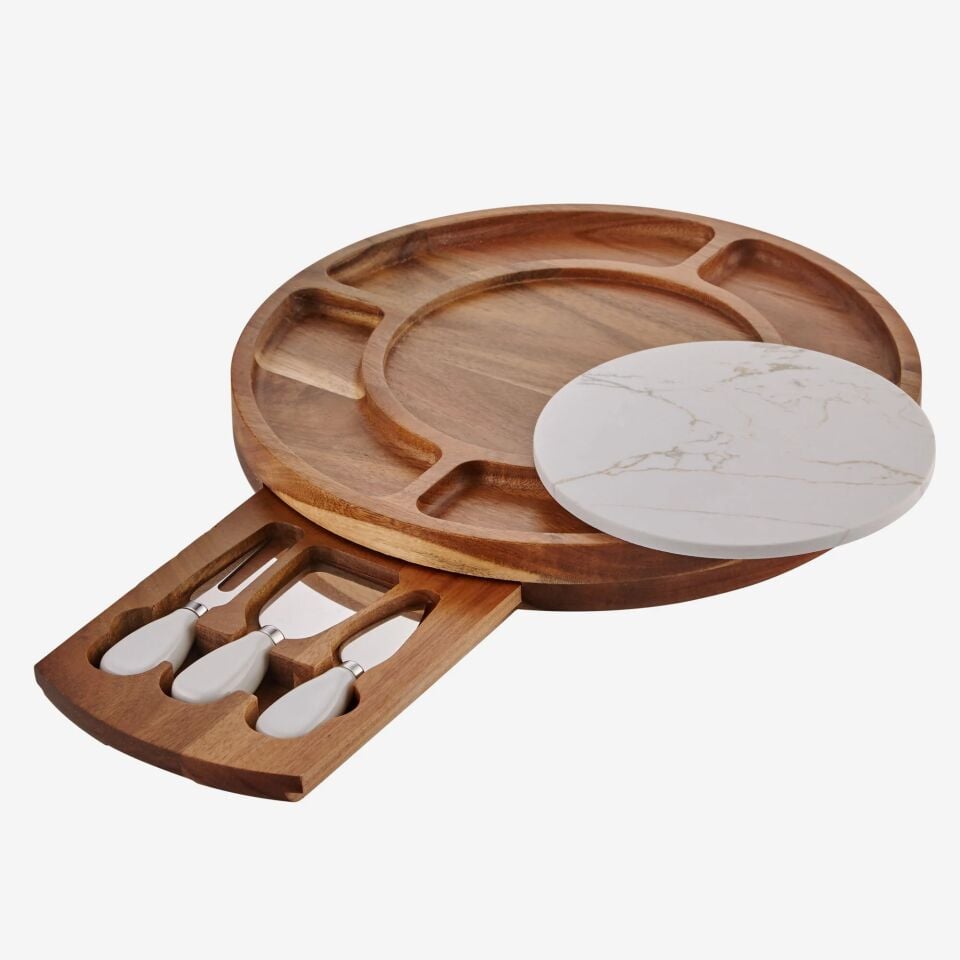 Acacia Elegance Kahverengi Ahşap Peynir Sunum Tabağı CAWCS64033