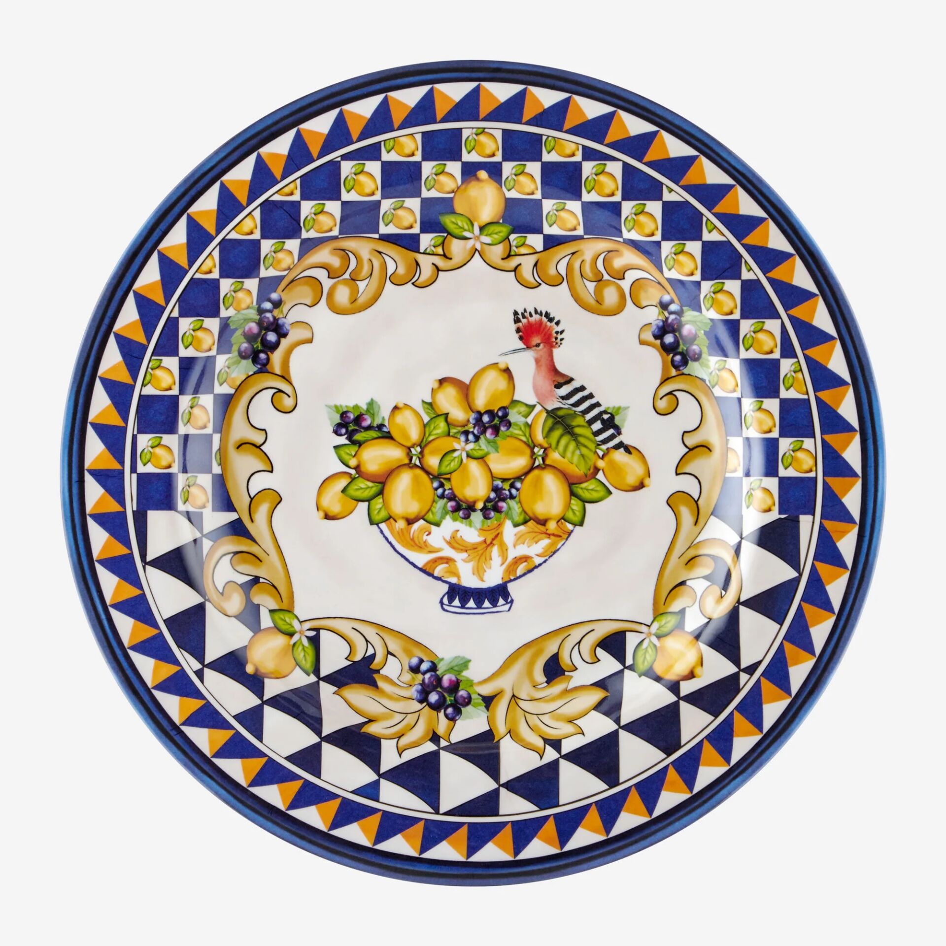 ÖN SİPARİŞ - Capri Goblet Desenli Yemek Tabağı Mavi - 28cm