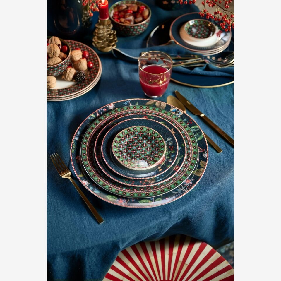 Berry Blues Yeşil Petit Four Tabağı