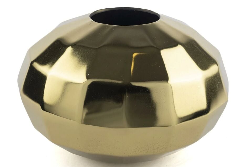 Gold Emery Basık Vazo Gold - 33x20cm