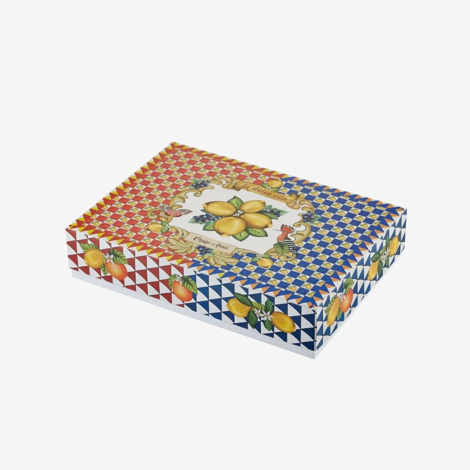 Capri Goblet Desenli Oval Kase Kırmızı - 33cm