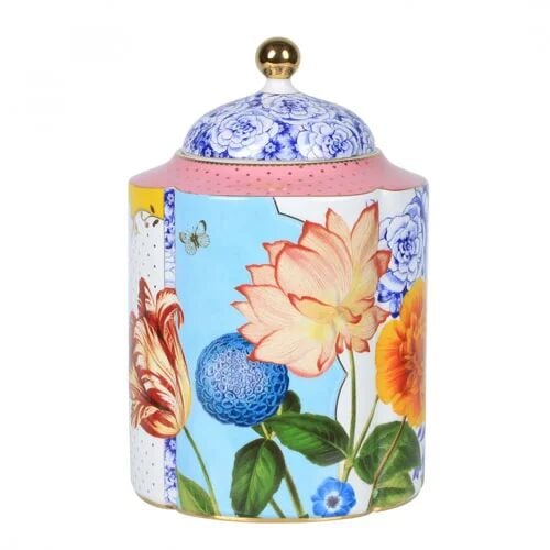 Royal Çiçek Desenli Küp Mavi-Pembe - 2750ml