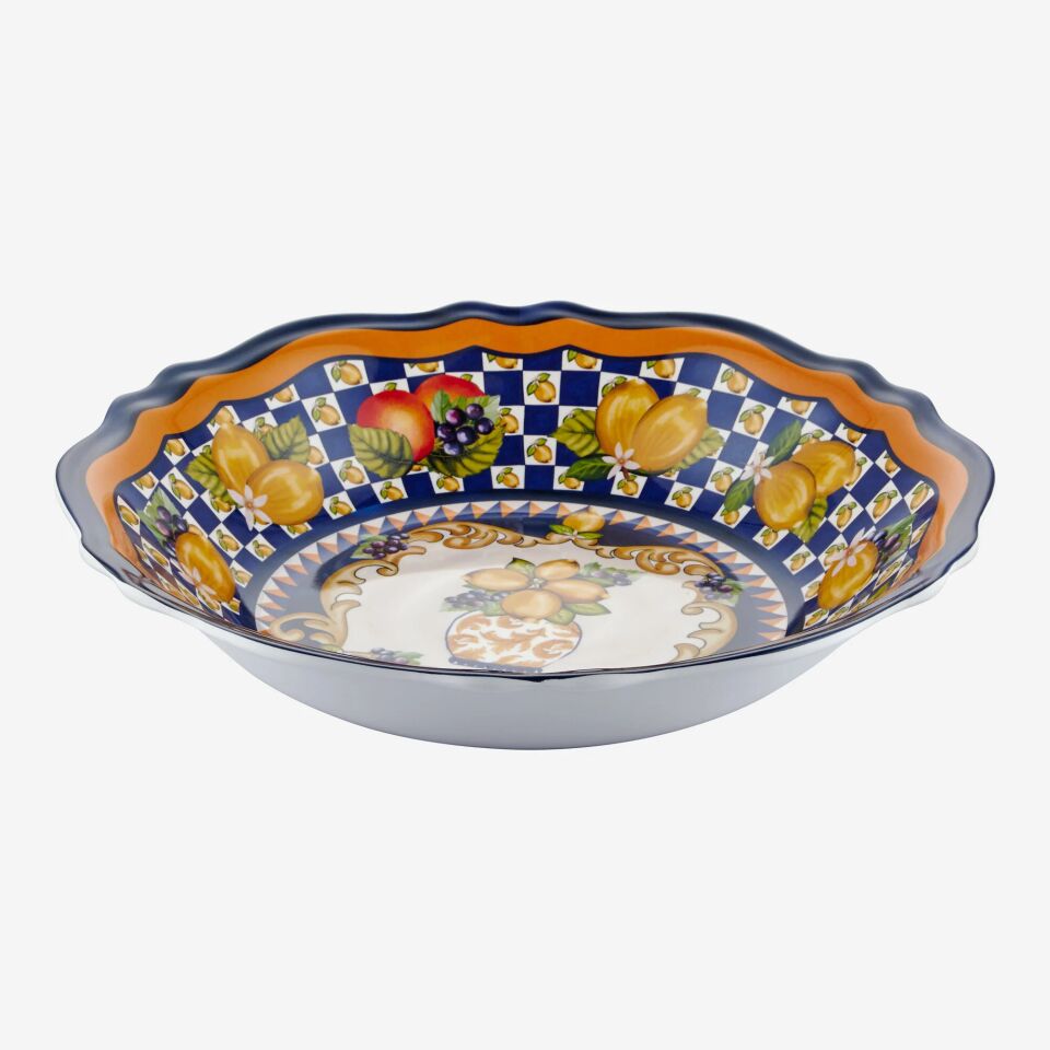 Capri Vazo Desenli Servis Kasesi Mavi - 35cm