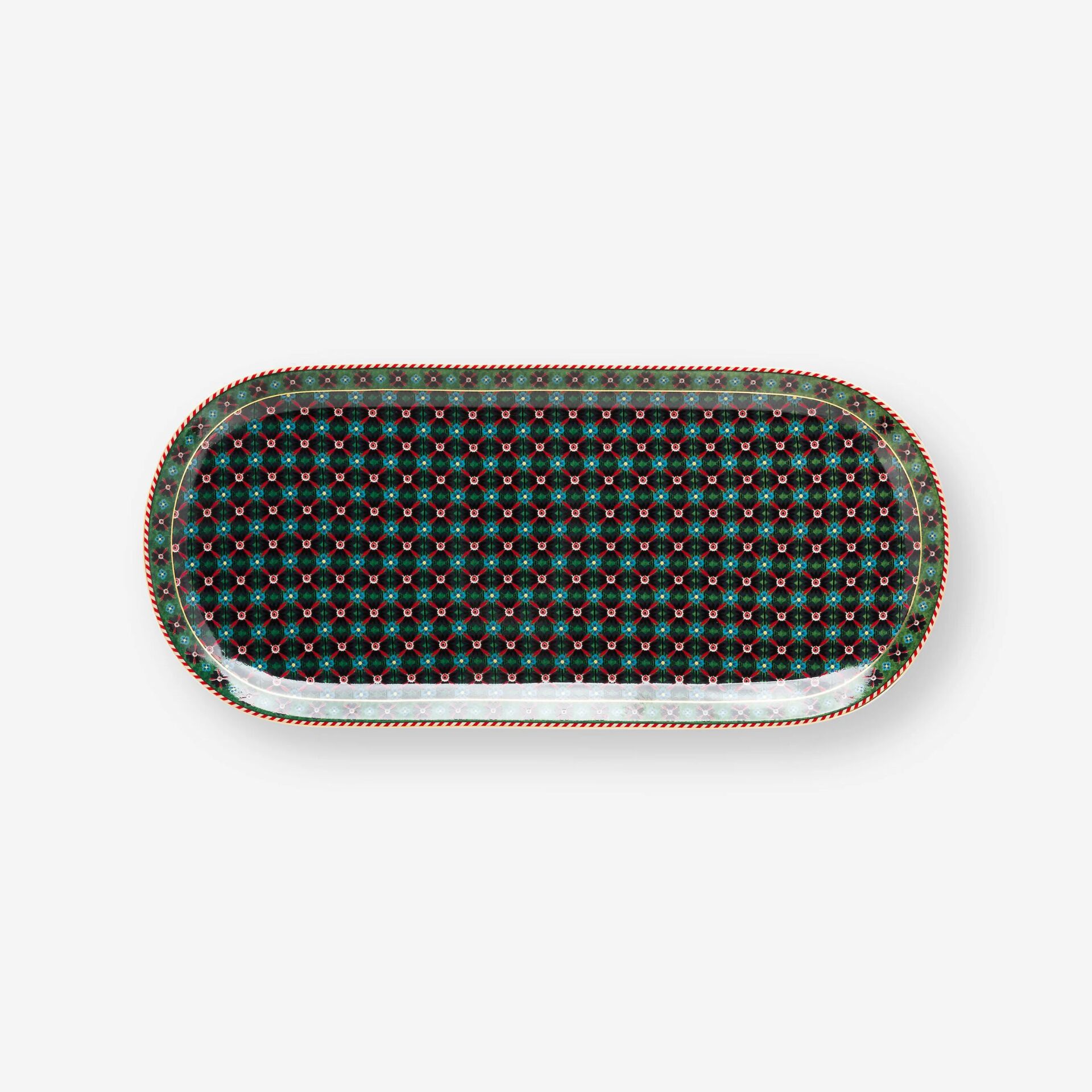 Berry Blues Yeşil Oval Kek Servis Tabağı Yeşil - 33cm