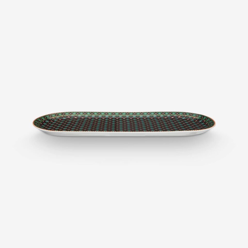 Berry Blues Yeşil Oval Kek Servis Tabağı Yeşil - 33cm