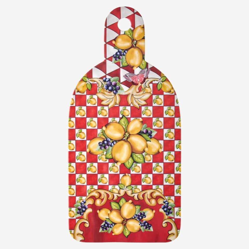 Capri Limon Buketi Kesme Tahtası Kırmızı - 34cm