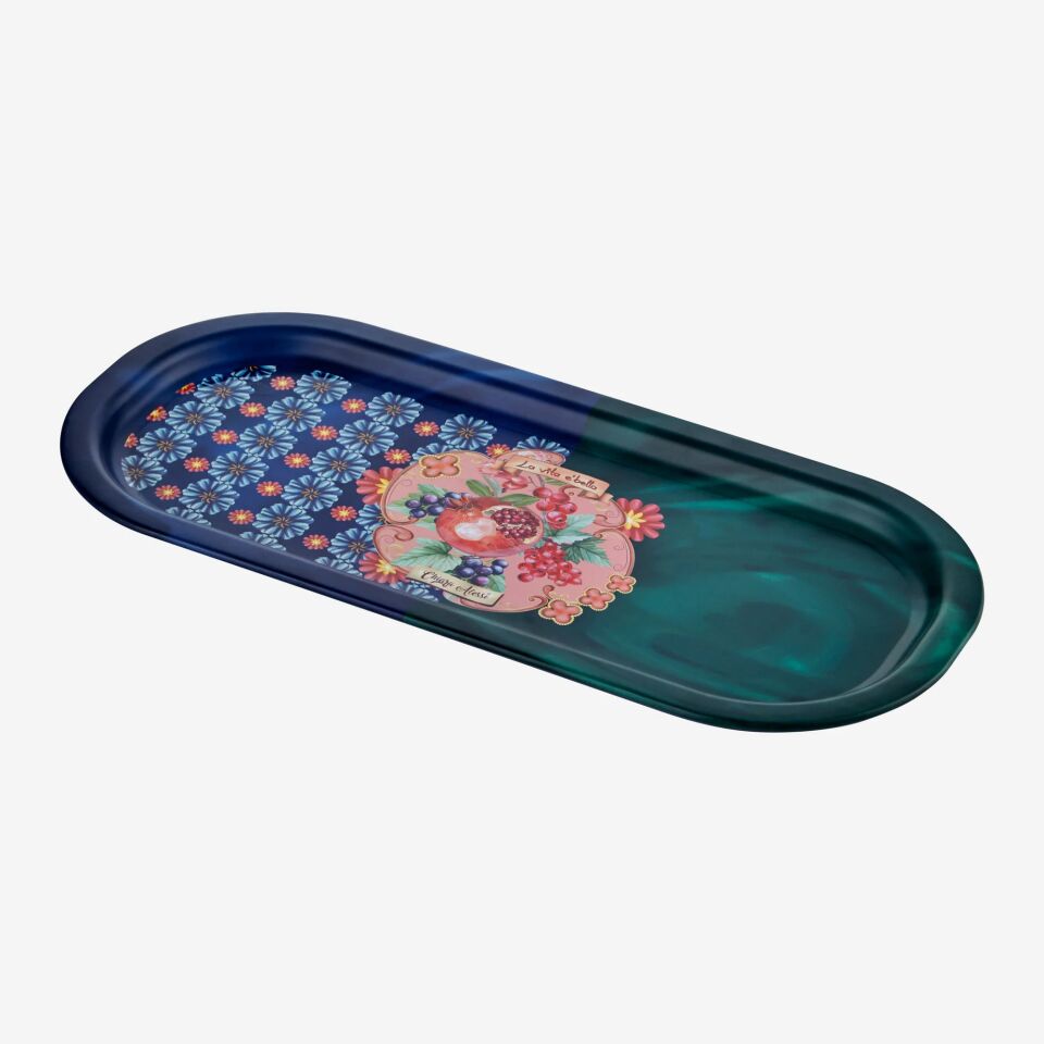 Metal Oval Kahve Sunum Tepsisi 37 cm