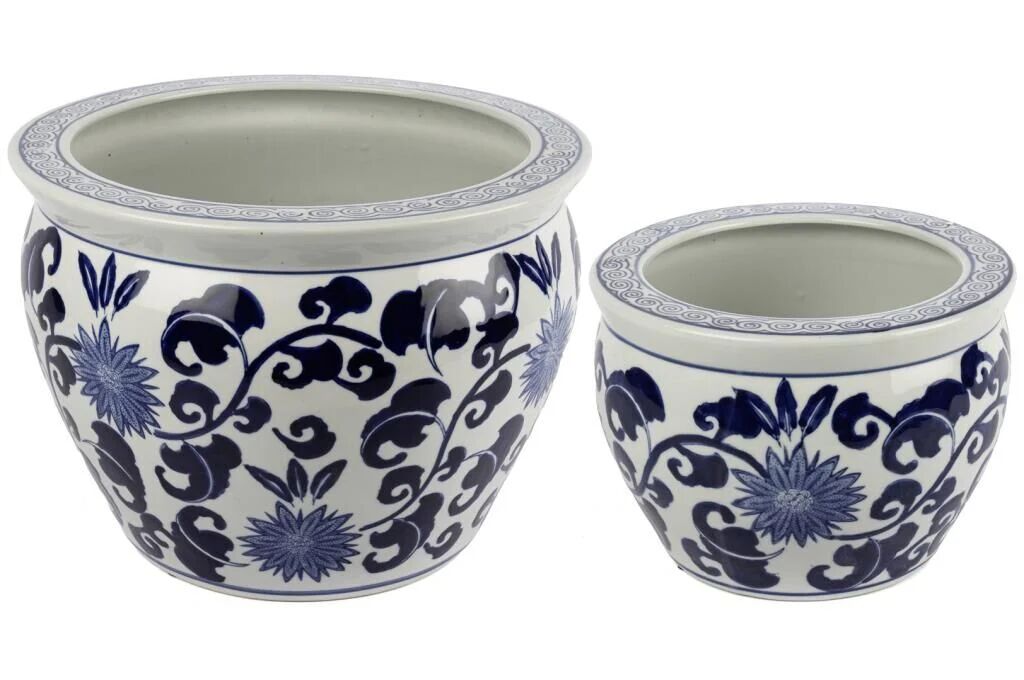 Blue Blanc 2li Saksı 36x26cm, 25x19cm