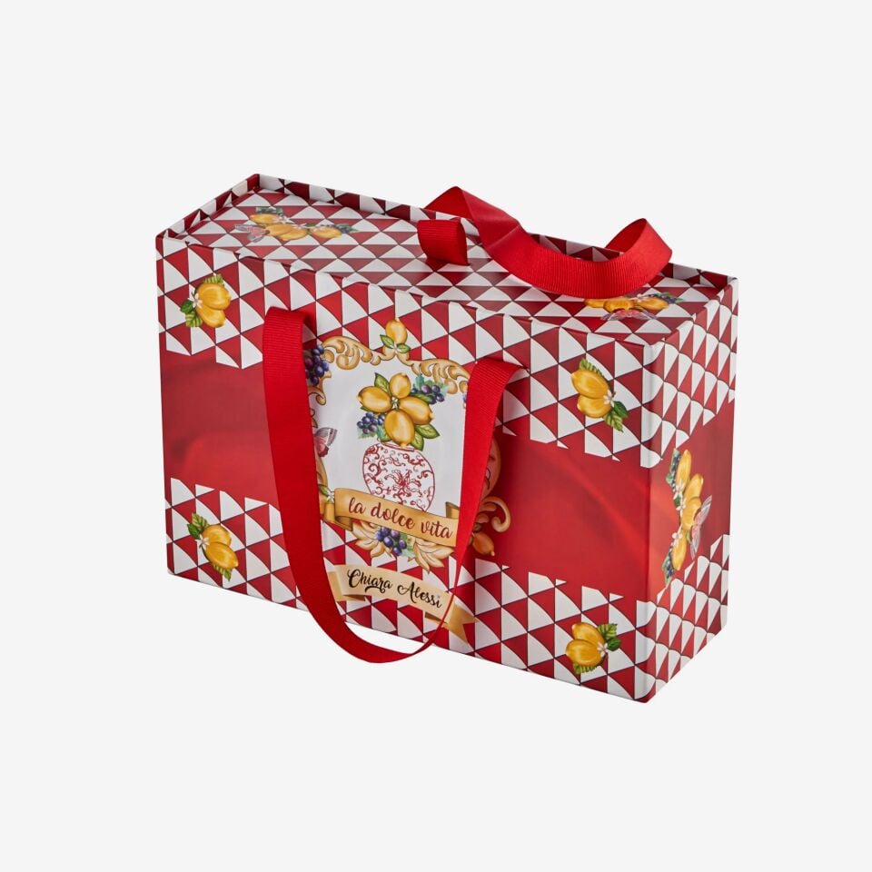 Capri Damalı Türk Kahvesi Fincanı Seti 2'li Kırmızı