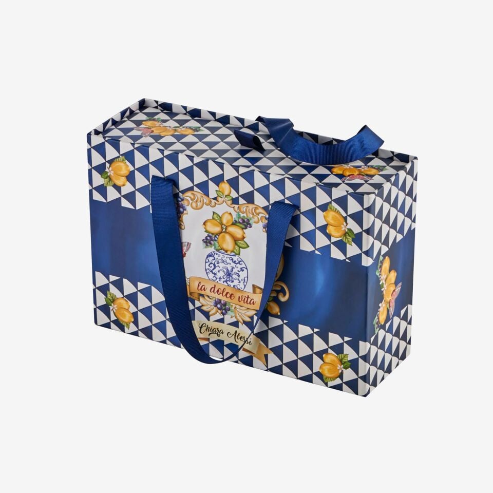 Capri Damalı Türk Kahvesi Fincanı Seti 2'li Mavi