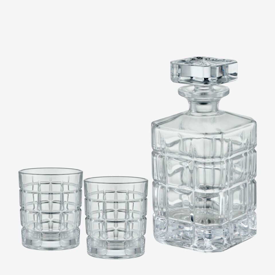 Kristal Kesme 3'lü Viski seti 800 ml/300 ml-CAWDS33128-