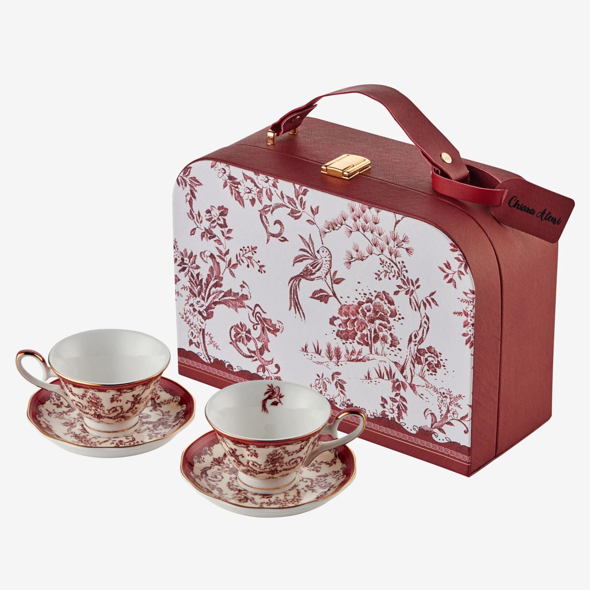 FLOWER GARDEN 2'Lİ TÜRK KAHVESİ FİNCANI SETİ 90ml - Kırmızı