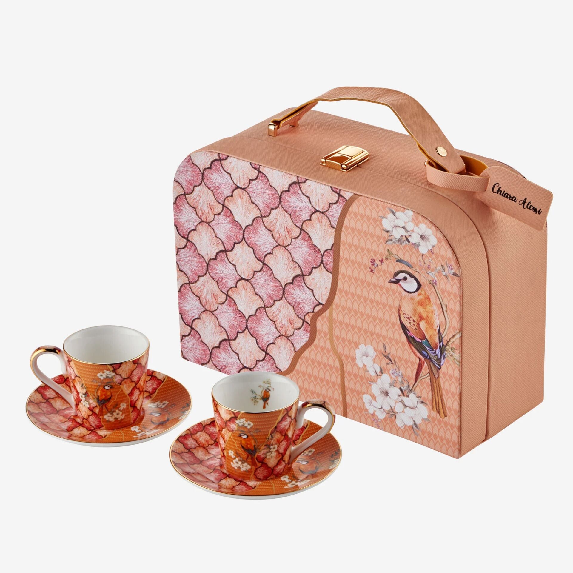 GOLDEN SERENADE 2'Lİ TÜRK KAHVESİ FİNCANI SETİ 80ml - Turuncu