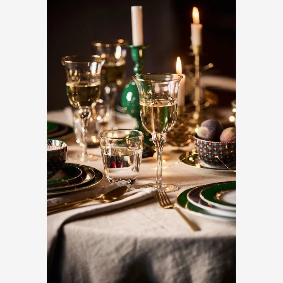 Love Birds Altın Kuşlu Cam Su Bardağı 360 ml