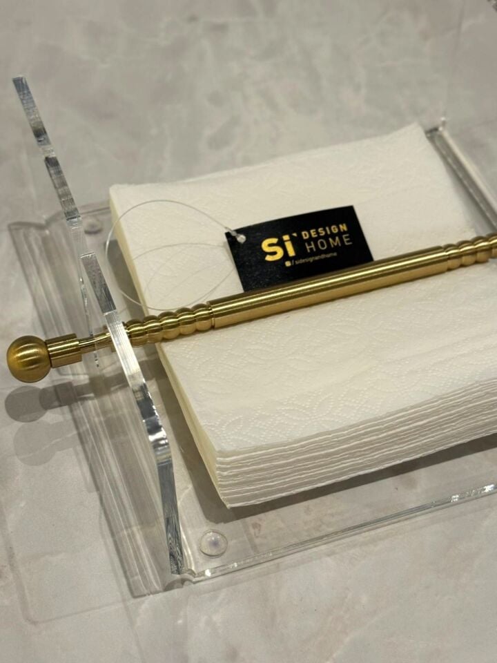 Pirinç Detay Peçetelik Gold