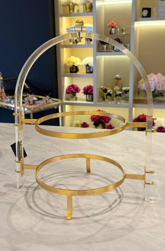 İki Katlı Pleksi Sunumluk Gold