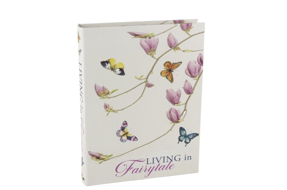 Living in Fairytale Kitap Kutu Beyaz/Pembe - 29x22x4cm