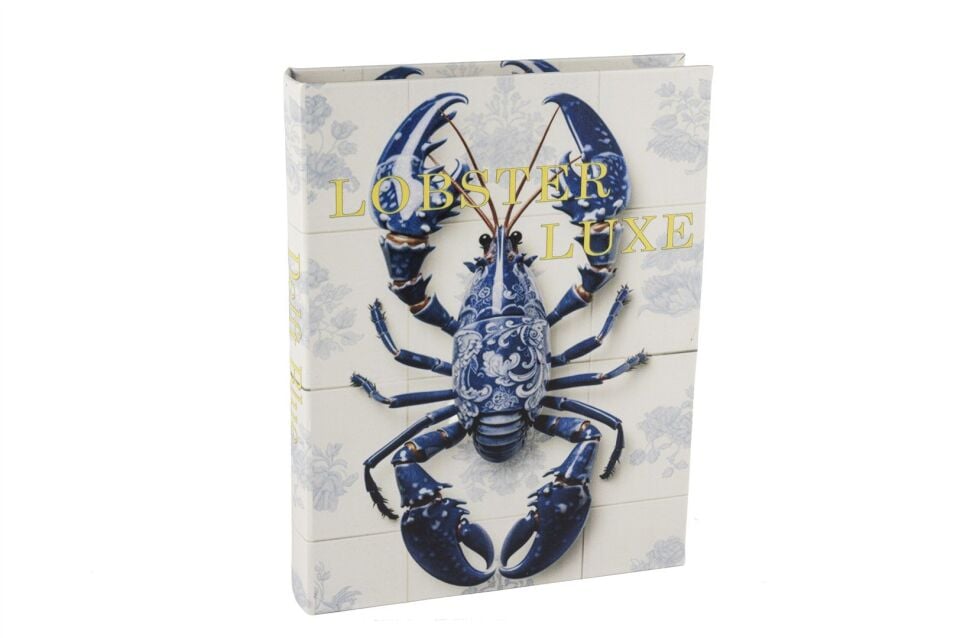 Lobster Luxe Kitap Kutu Beyaz/Mavi - 29x22x4cm