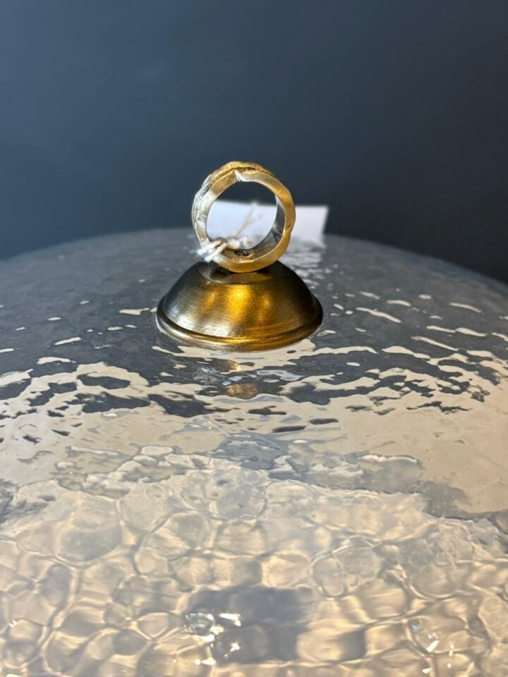 Gümüş Ayaklı Cam Kapaklı Sunumluk 27x26cm