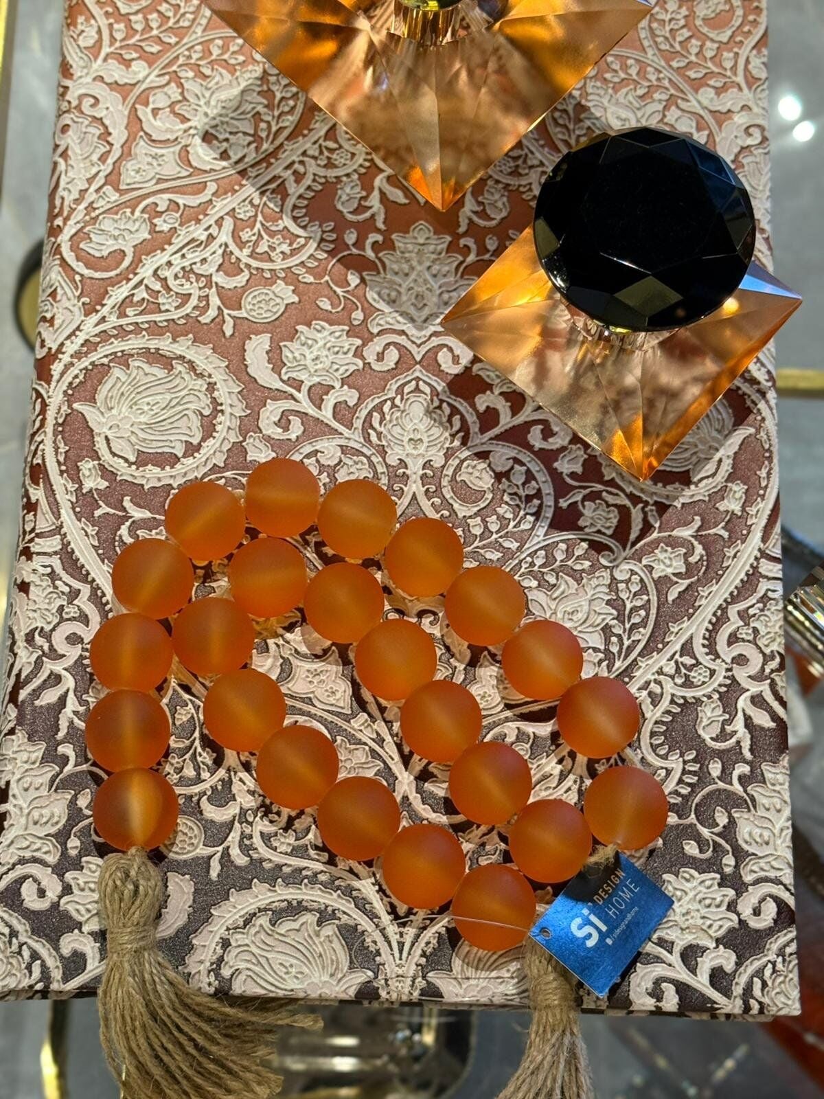 Cam Boncuklu Dek. Obje Amber - 78cm