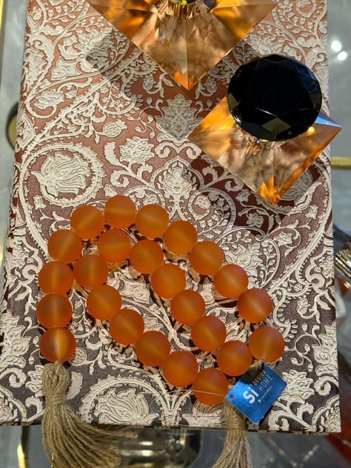 Cam Boncuklu Dek. Obje Amber - 78cm