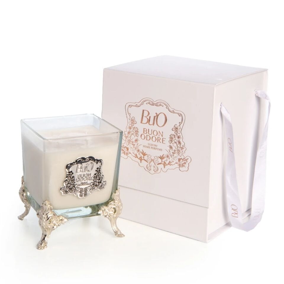 Pirinç Ayak Mum Silver