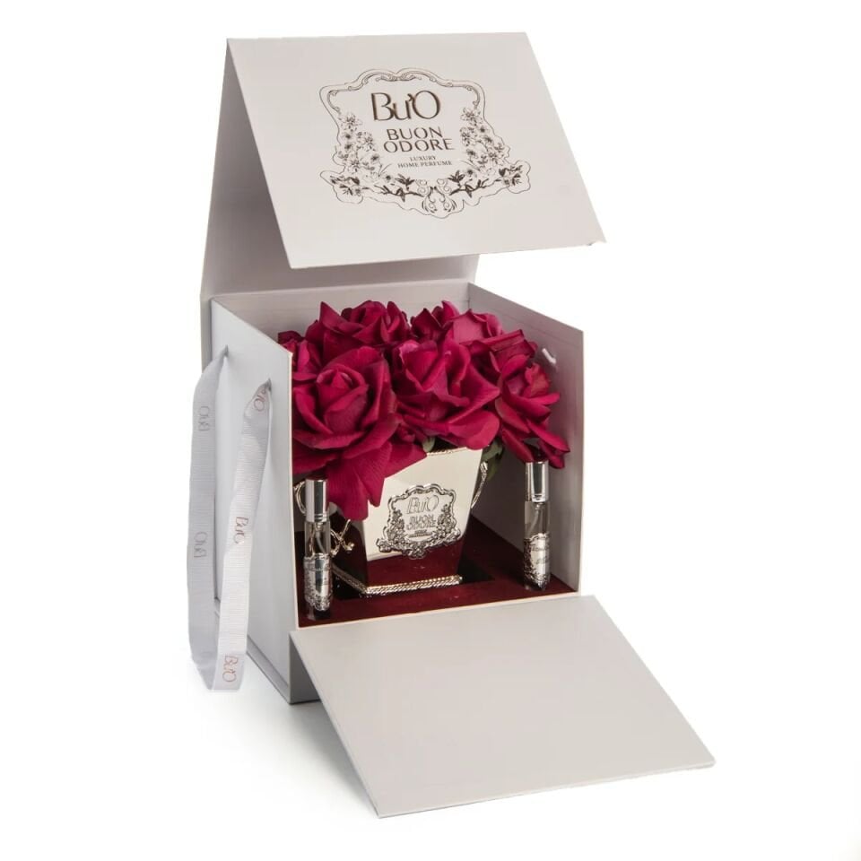 Silver Pirinç 10 Gül Luxury Home Perfume Bordo