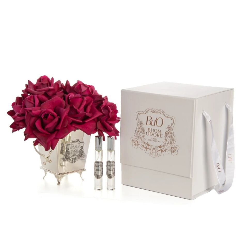 Silver Pirinç 10 Gül Luxury Home Perfume Bordo