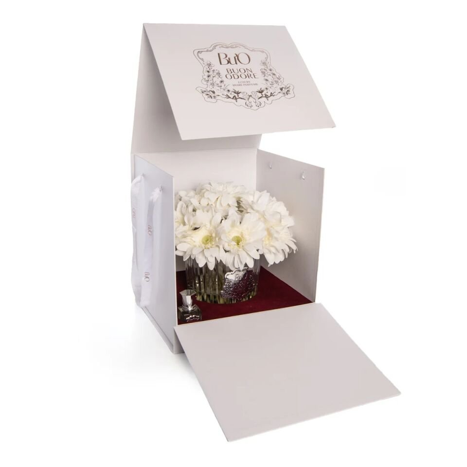 Cam Silver Gerbera Ev Parfümü Beyaz