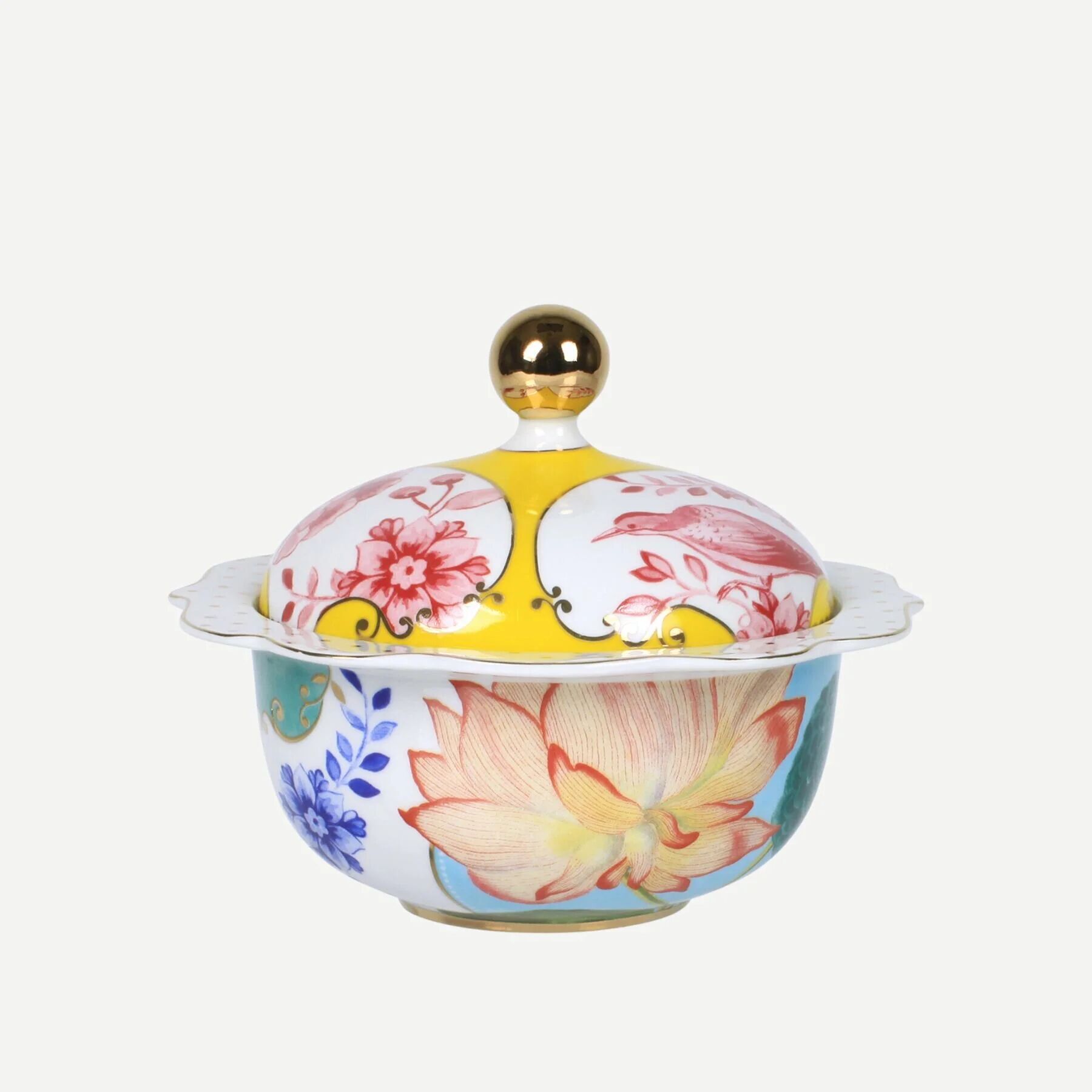 Royal Sarı Pembe Porselen Şekerlik Sarı - 235ml