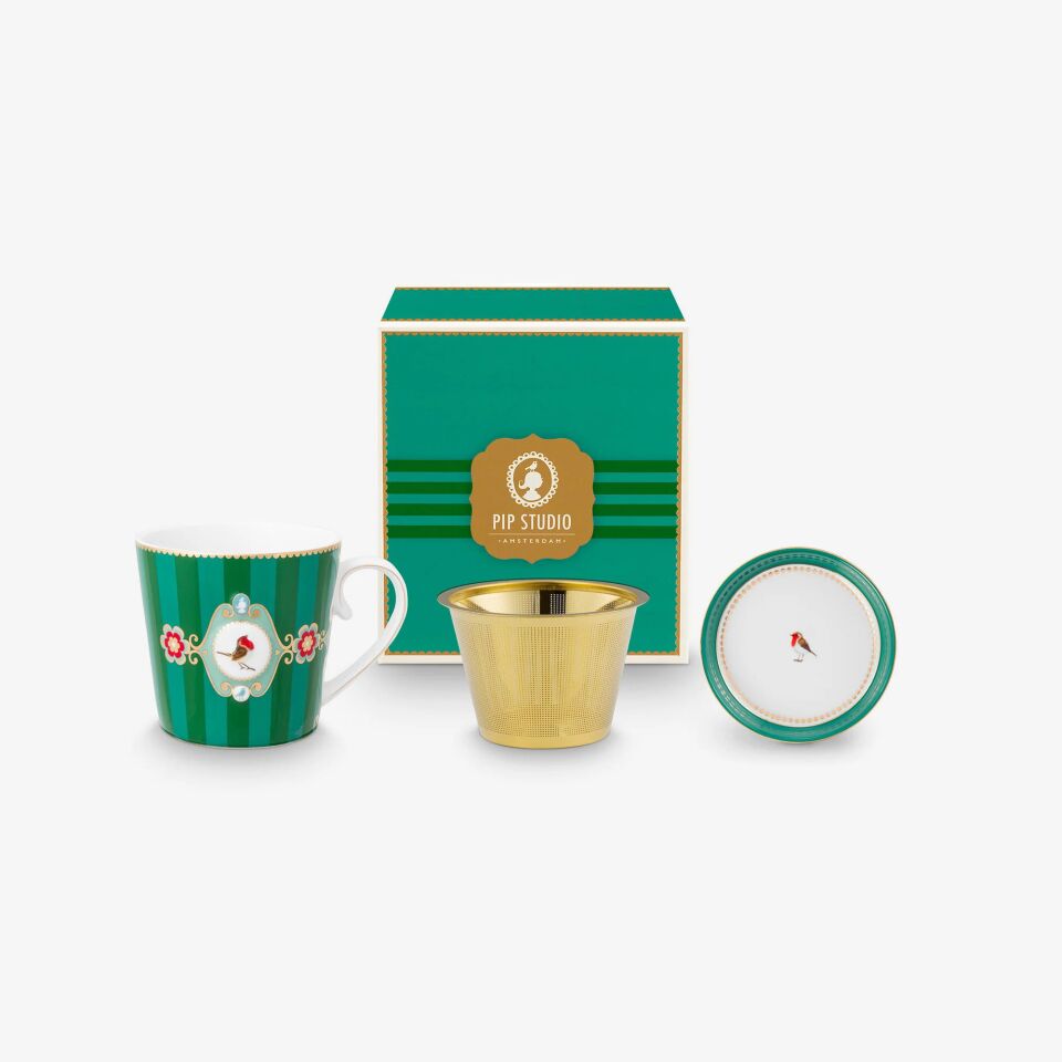 Love Birds Tek Kişilik Çay Seti