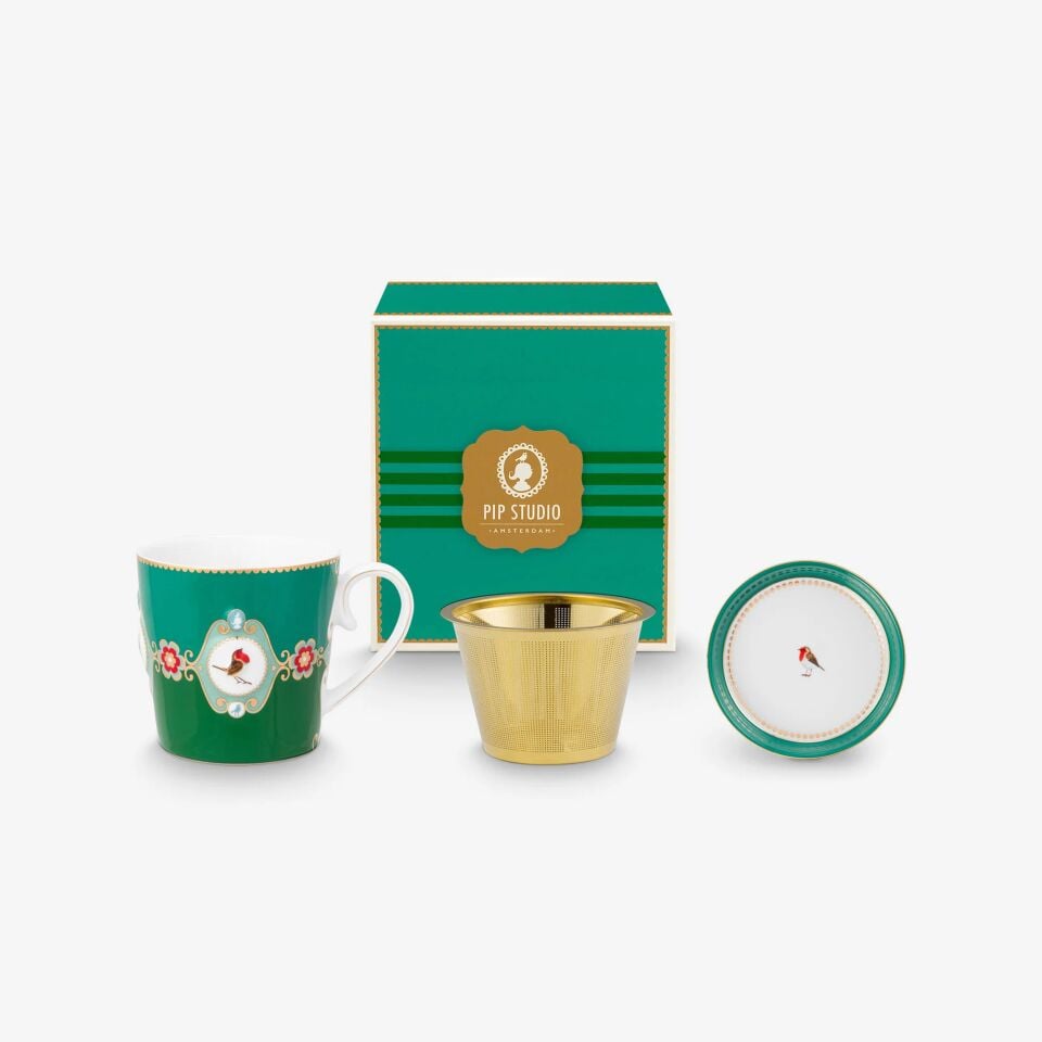 Love Birds Tek Kişilik Çay Seti