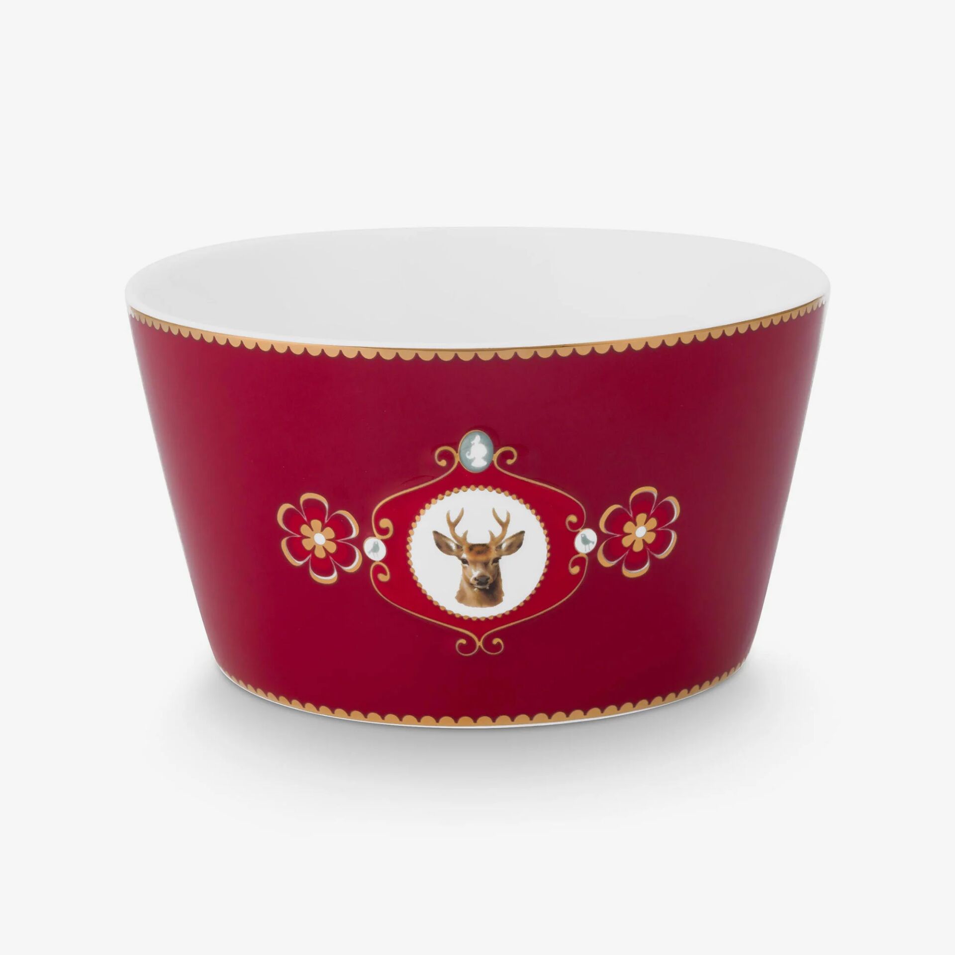 Love Birds Porselen Kase (Geyikli) 15 Cm 15cm - Kırmızı