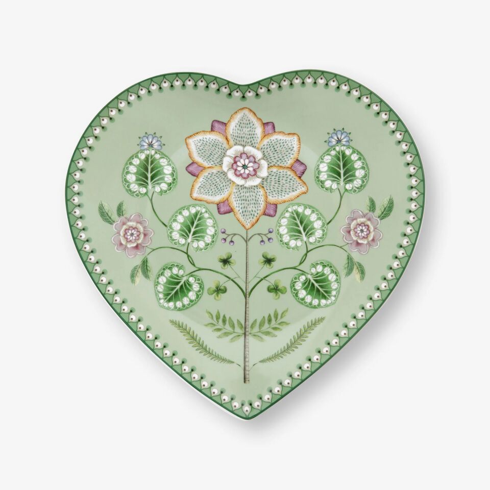 Lily & Lotus İkili Kalpli Tabak Seti