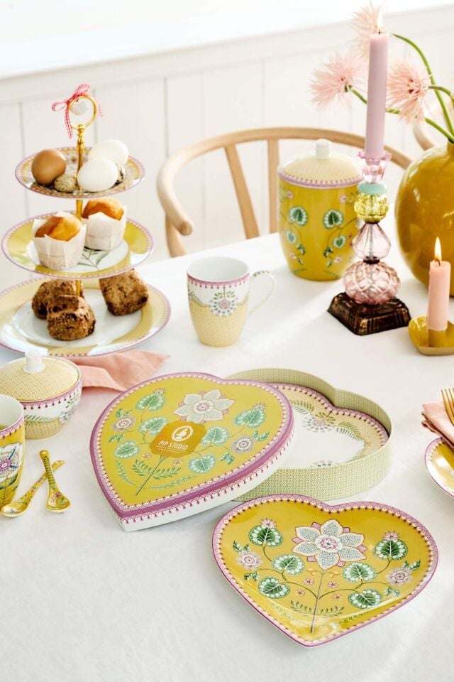 Lily & Lotus İkili Kalpli Tabak Seti 21,5cm - Lila