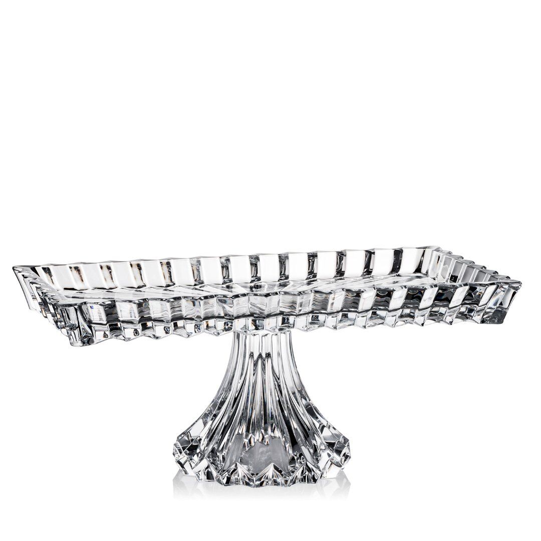 Rogaska Kristal Ayaklı Dikdörtgen Pasta Servisi 35x19cm