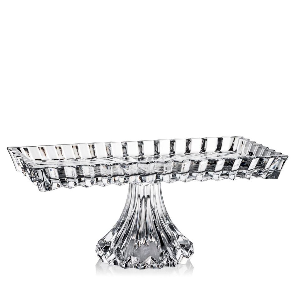 Rogaska Kristal Ayaklı Dikdörtgen Pasta Servisi 35x19cm