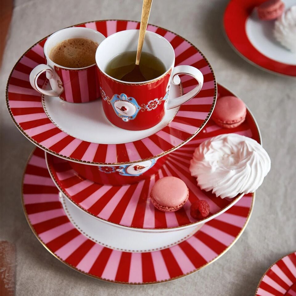 Love Birds Kahvaltı Tabağı 21cm - Kırmızı