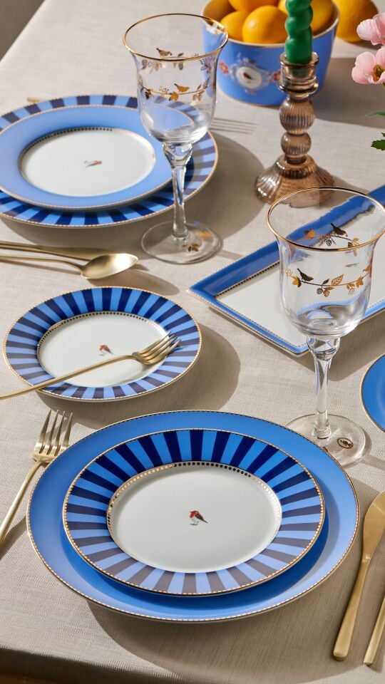 Love Birds Kahvaltı Tabağı 21cm - Mavi