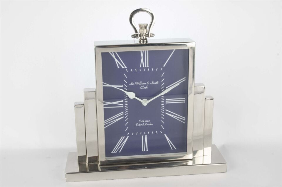 Silver Lacivert Kare Masa Saati 34x29cm Lacivert