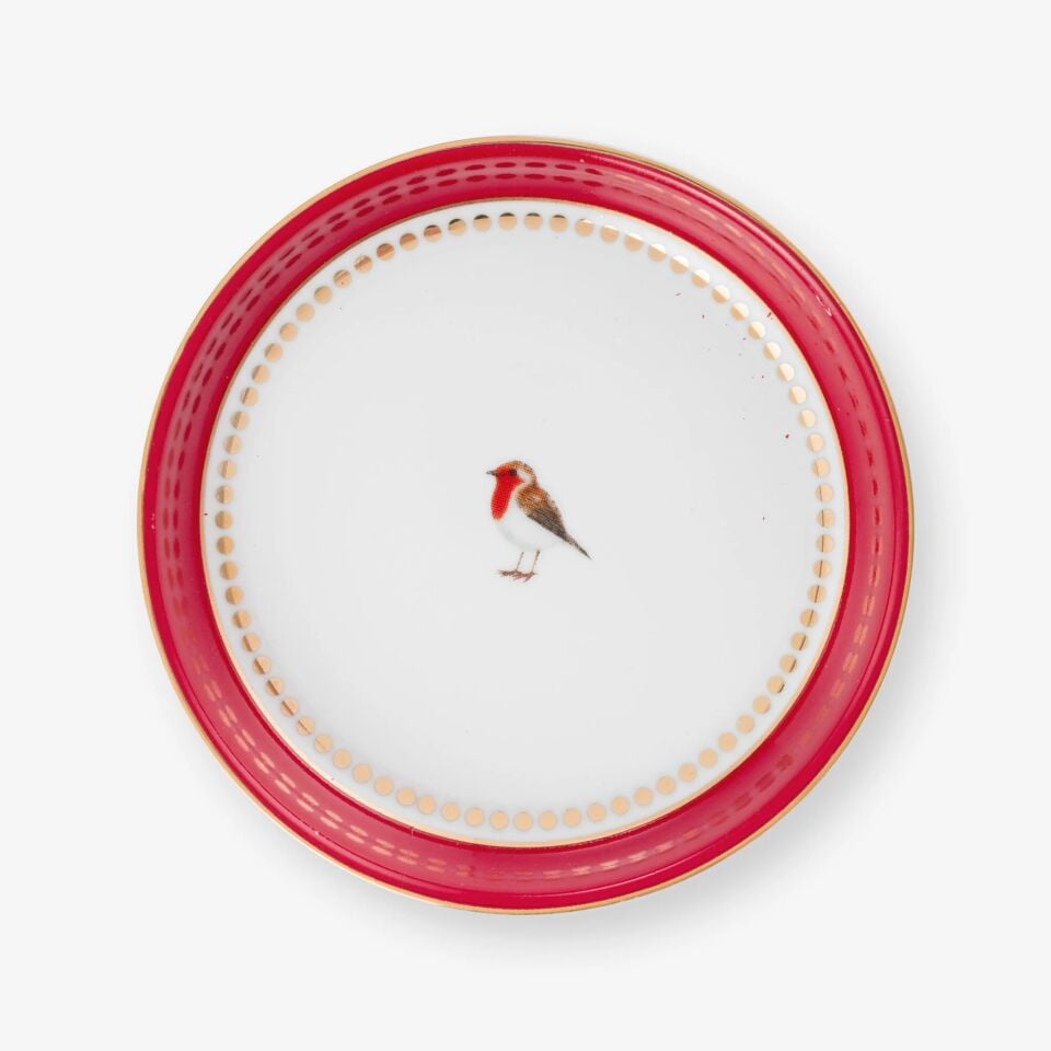 Love Birds Çay Tabağı Kırmızı - 9cm