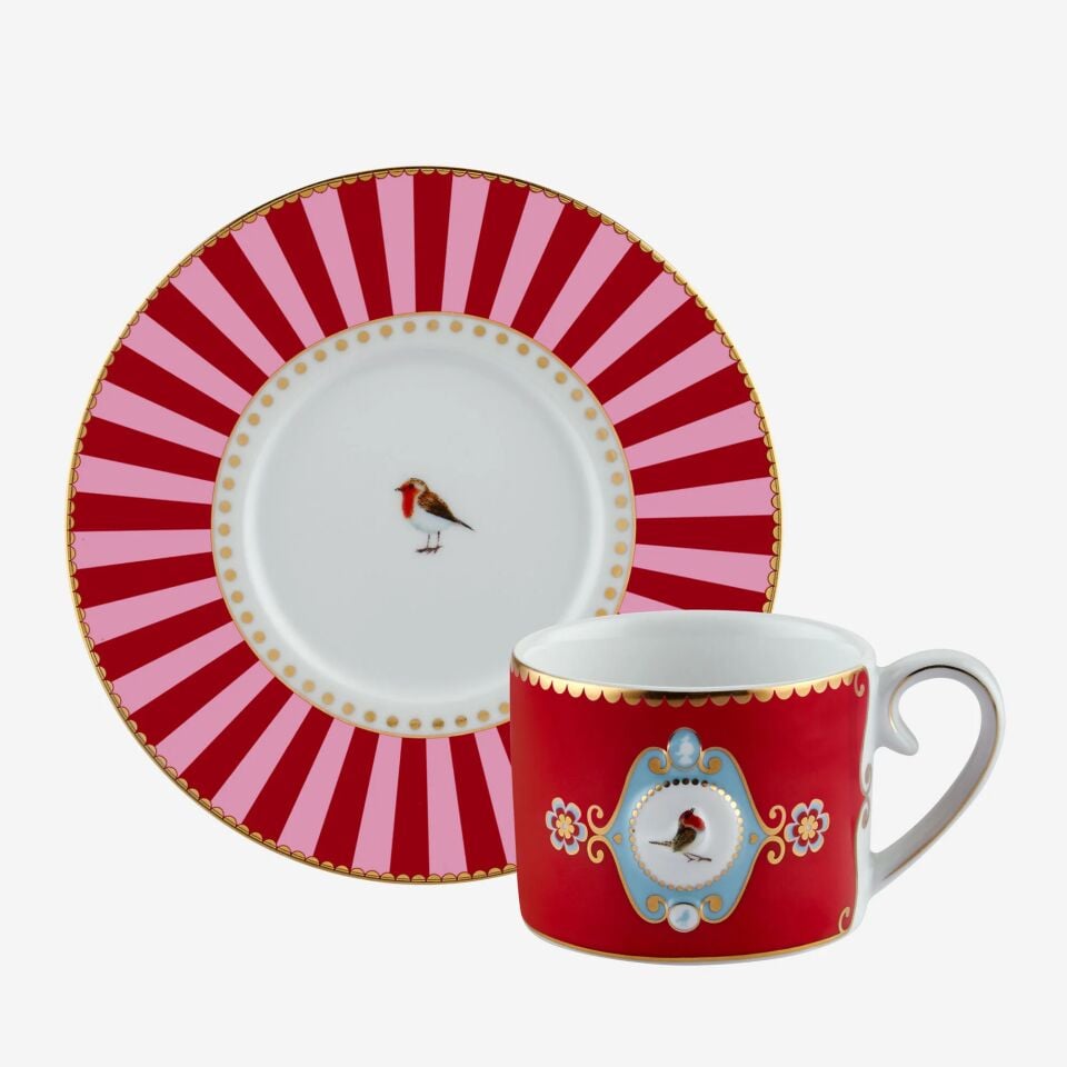 Love Birds Kahve Fincanı 125ml - Kırmızı