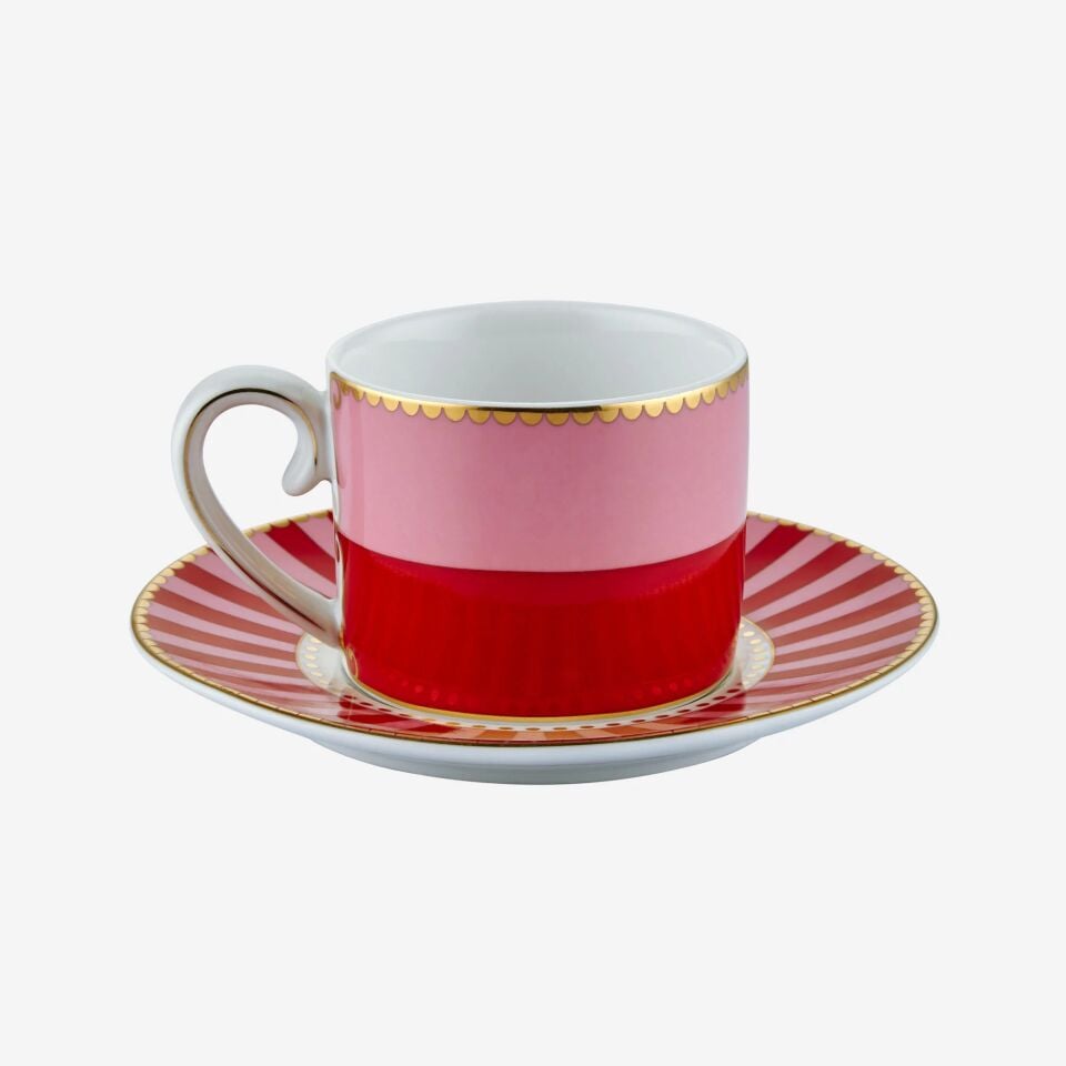 Love Birds Kahve Fincanı 125ml - Kırmızı/Pembe